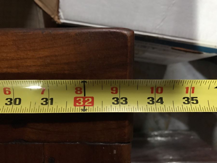 Antique 1850 French 2 Plank Cherry Board Dining Table With Drawer On One End And Chopping Surface On Other Plus 6 Walnut Dining Chairs Purchased $5,000 From Lyman Drake Antiques 77L X 33.5W X 30H - Chopping Board Extends About 40' [Photo 36]