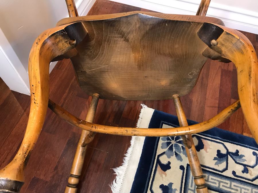 Pair Of Antique Queen Anne Windsor Style Back Armchairs [Photo 20]