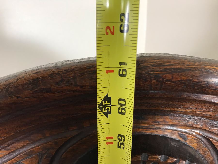 Antique French Hand Carved Wooden Curio Display Cabinet With Overhead Lighting 28W X 61H [Photo 22]