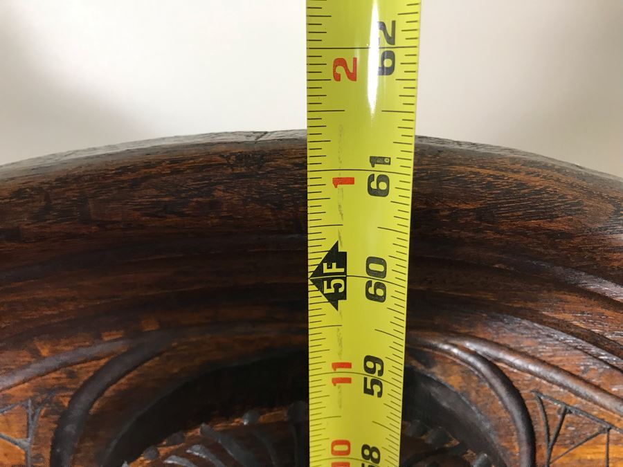 Antique French Hand Carved Wooden Curio Display Cabinet With Overhead Lighting 28W X 61H [Photo 24]