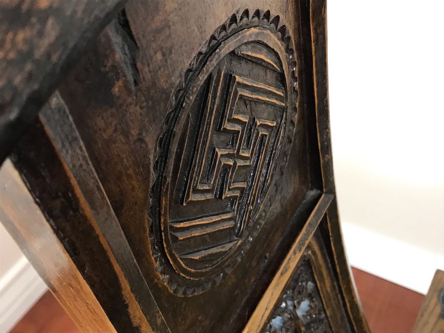 Antique 1870 Chinese Elm Wood Armchair (One Chair) [Photo 13]