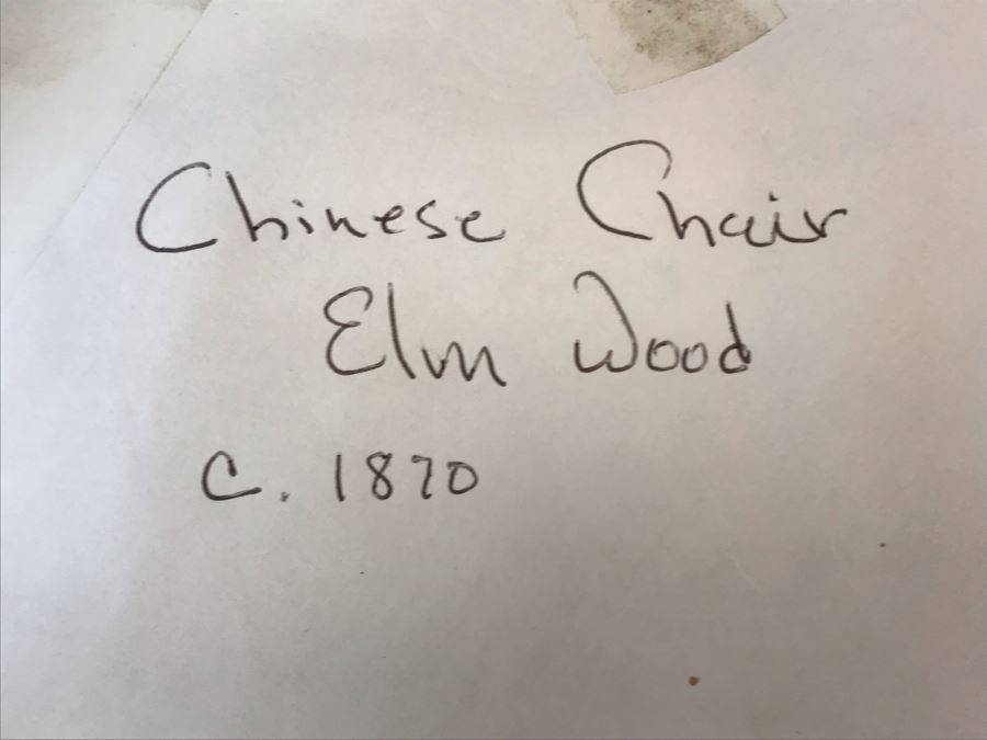 Antique 1870 Chinese Elm Wood Armchair (One Chair) [Photo 24]