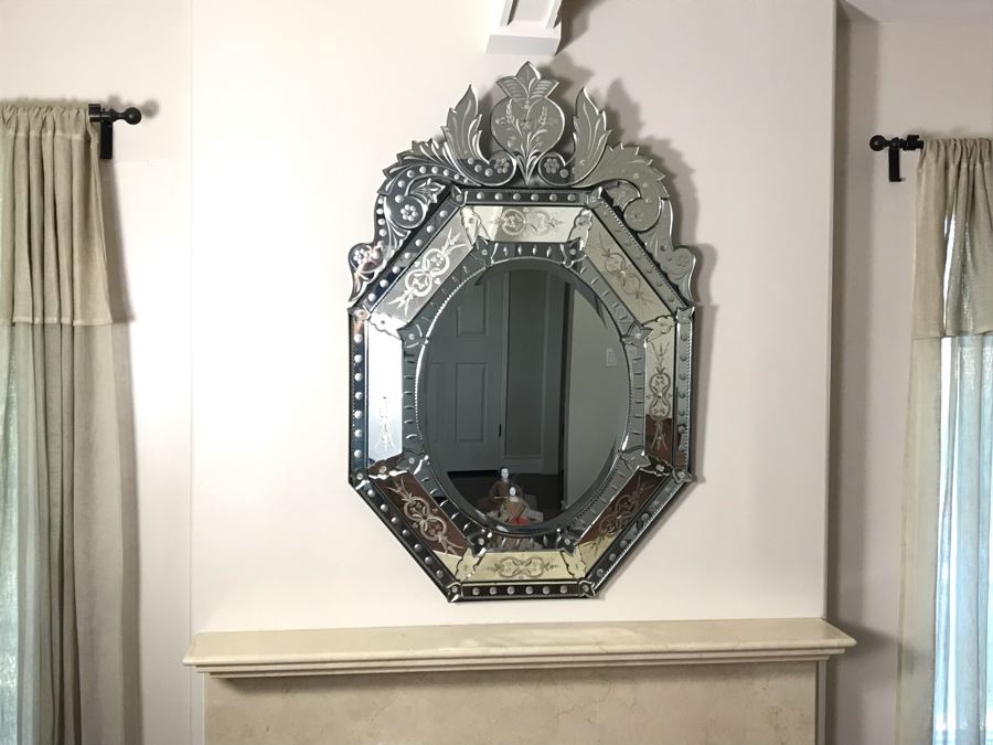 Stunning Large Venetian Wall Mirror 32W X 48H [Photo 5]