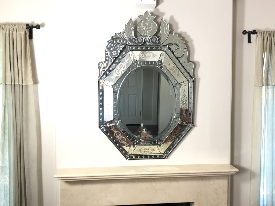 Stunning Large Venetian Wall Mirror 32W X 48H [Photo 3]