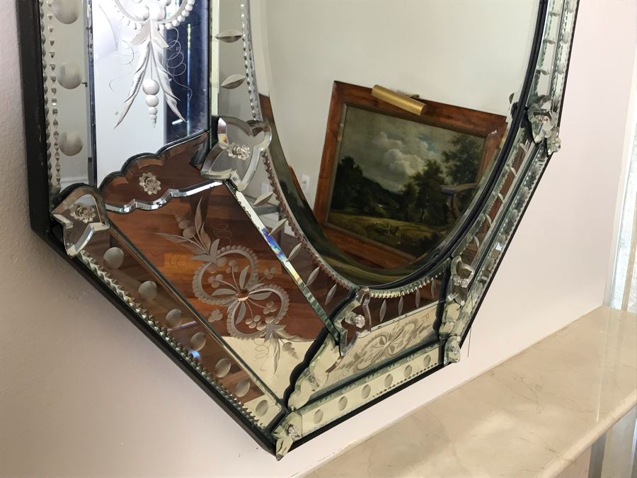 Stunning Large Venetian Wall Mirror 32W X 48H [Photo 8]