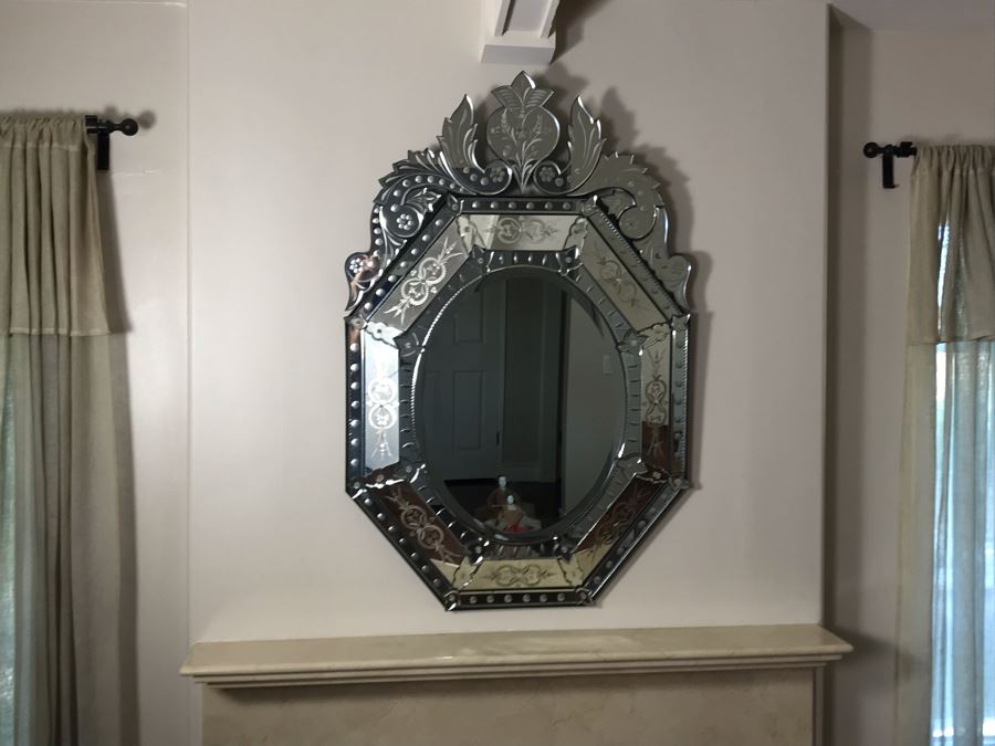 Stunning Large Venetian Wall Mirror 32W X 48H [Photo 4]