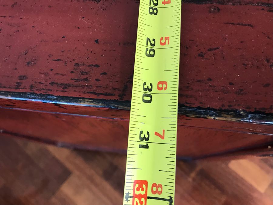 Antique Chinese 2-Drawer Cabinet Painted Red With Brass Hardware 30.5W X 19D X 30H [Photo 25]