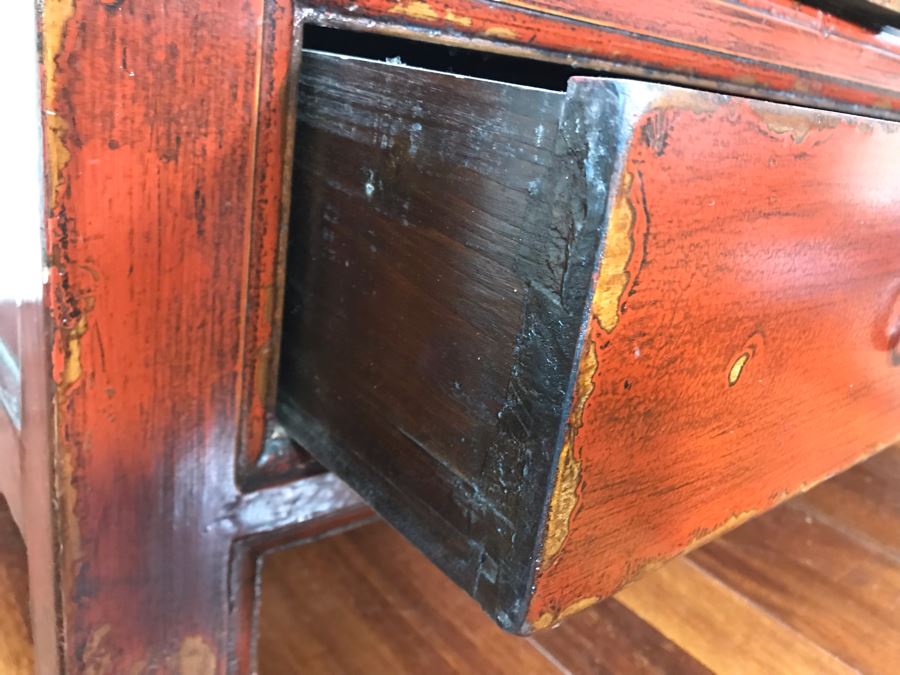 Antique Chinese Cabinet With Lower Drawer 35.5W X 17D X 34H [Photo 11]