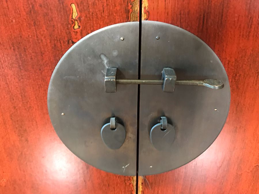 Antique Chinese Cabinet With Lower Drawer 35.5W X 17D X 34H [Photo 5]