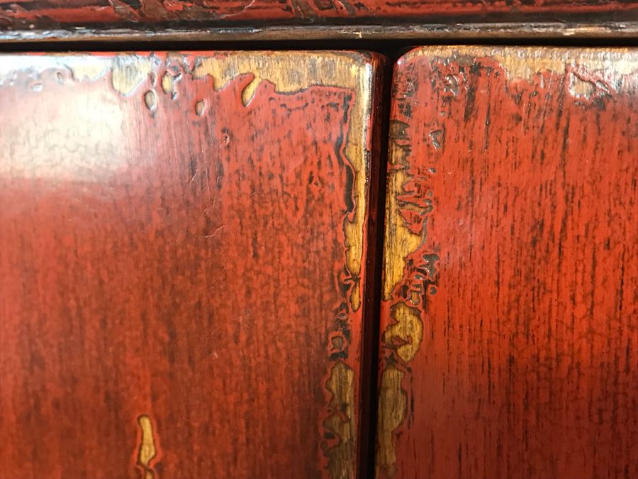 Antique Chinese Cabinet With Lower Drawer 35.5W X 17D X 34H [Photo 12]