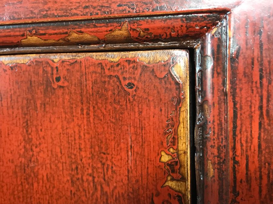 Antique Chinese Cabinet With Lower Drawer 35.5W X 17D X 34H [Photo 13]