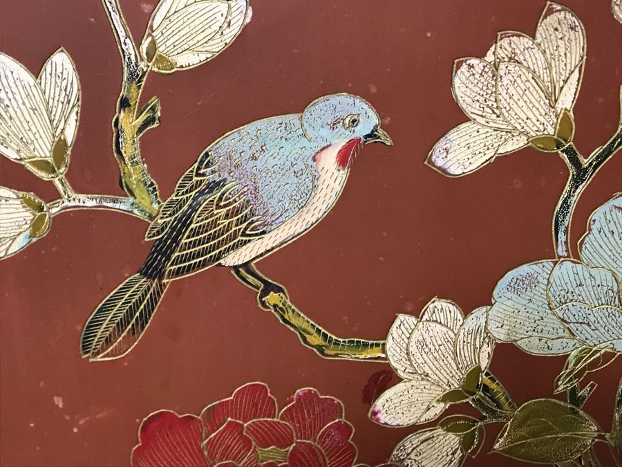 Vintage Chinese Ornate Hand Painted Credenza Cabinet Decorated On Front, Top And Sides 43W X 15D X 19H - See Photos [Photo 32]