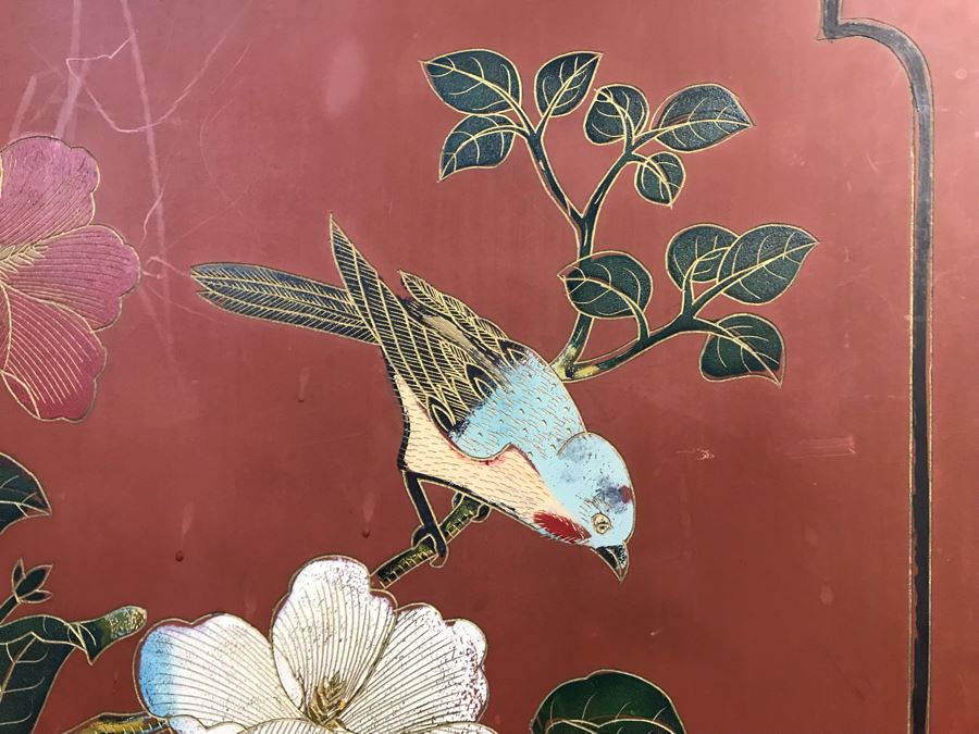 Vintage Chinese Ornate Hand Painted Credenza Cabinet Decorated On Front, Top And Sides 43W X 15D X 19H - See Photos [Photo 28]