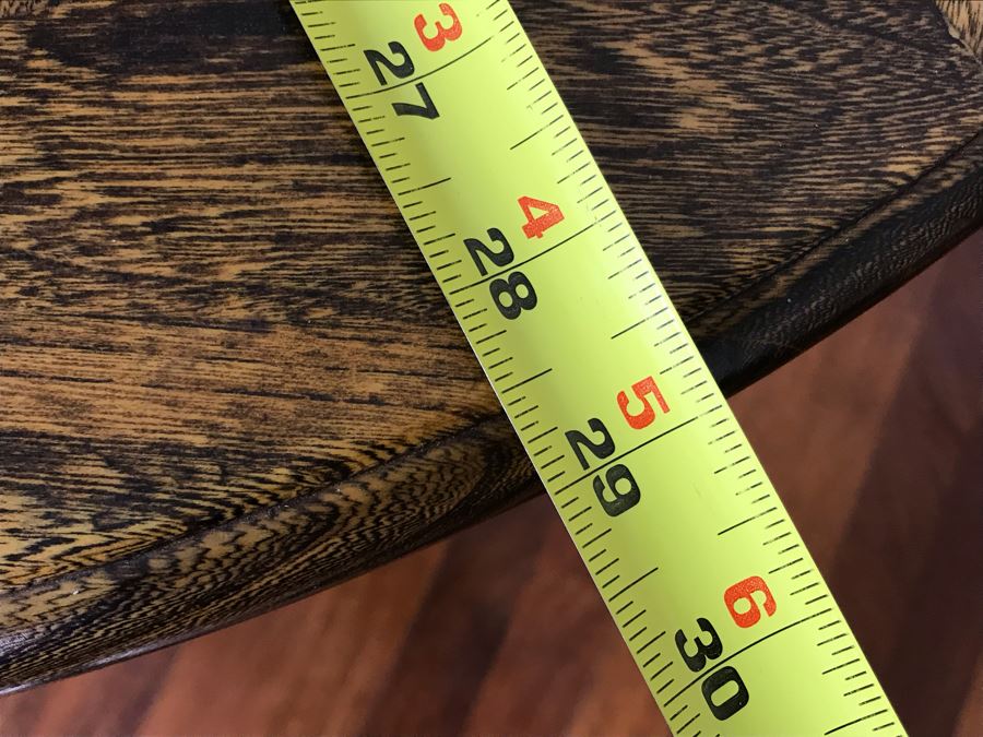 Vintage Round 2-Tier Parquet Top Table 29R X 24H [Photo 11]