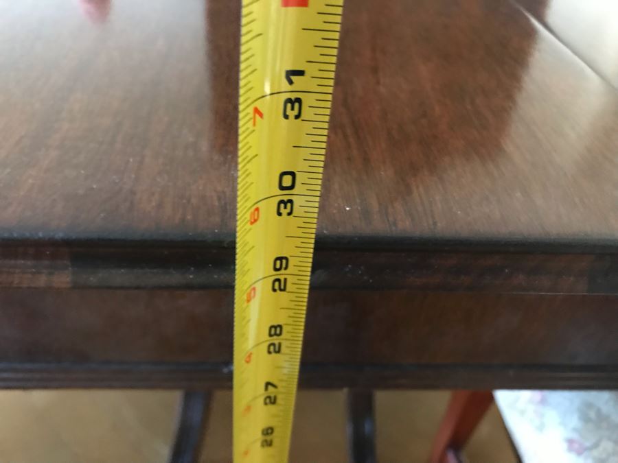 Vintage 3-Pedestal Drop-Leaf Dining Table With (6) Chairs And (2) Leaves - 63L X 42W X 29.5H Each Table Leaf Is 16W [Photo 17]