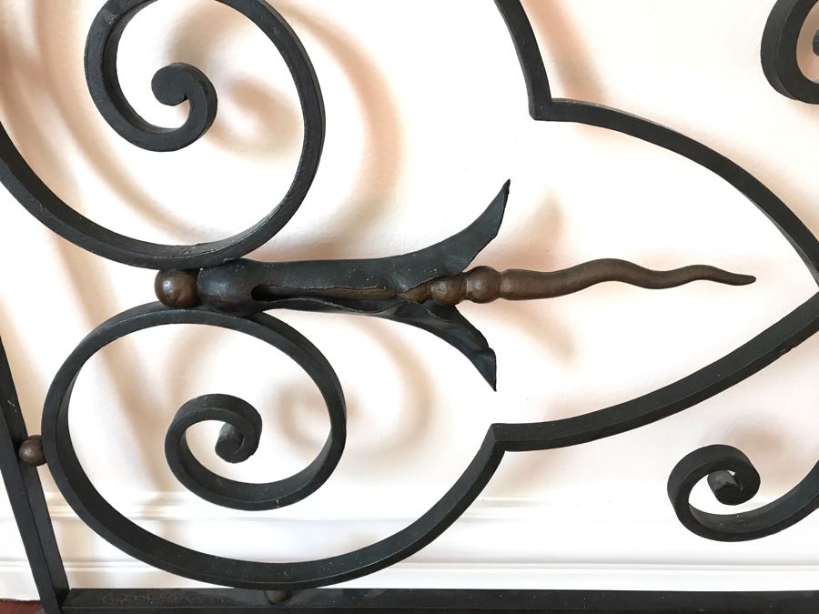 Antique French Solid Heavy Cast Iron Balcony Rail Used By Client As Headboard 88.5W X 32H [Photo 3]