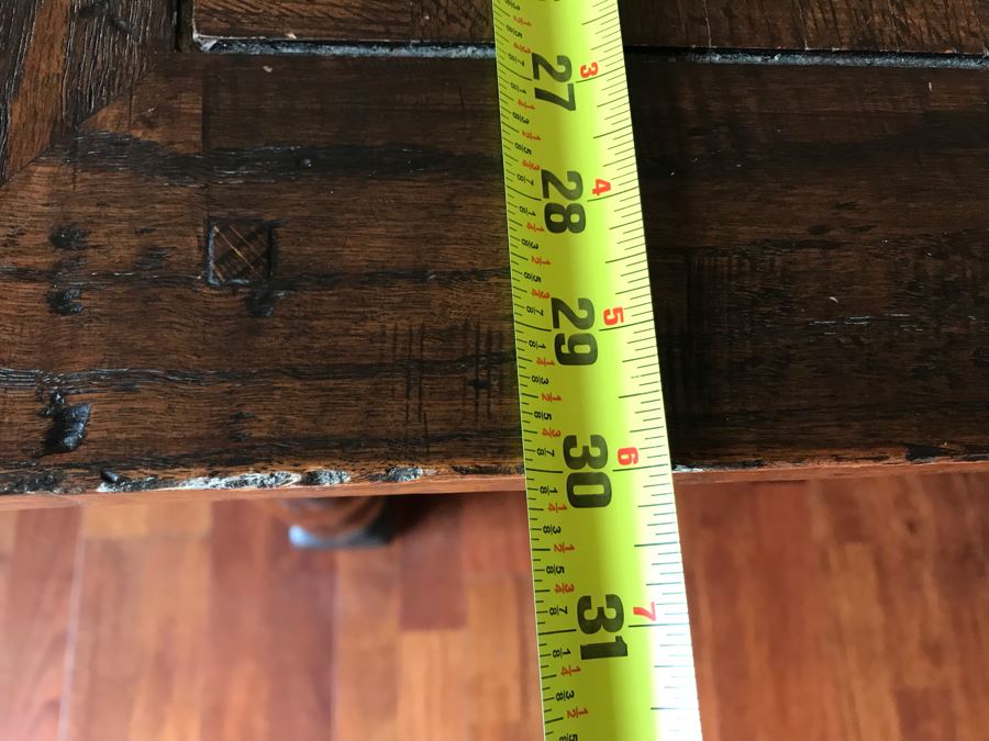 Stunning Antique Parquet Top Desk With Barley Twist Legs And Drawer 72W X 30D X 30H [Photo 15]