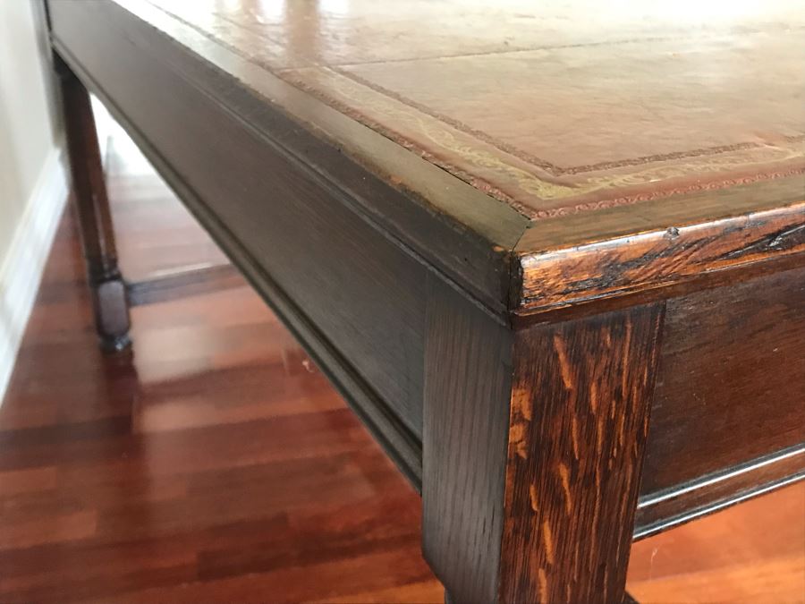 Vintage Leather Top 3-Drawer Desk 60W X 32D X 30.5H [Photo 12]