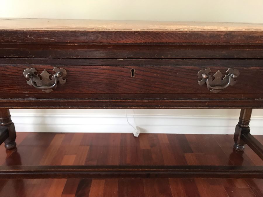 Vintage Leather Top 3-Drawer Desk 60W X 32D X 30.5H [Photo 13]