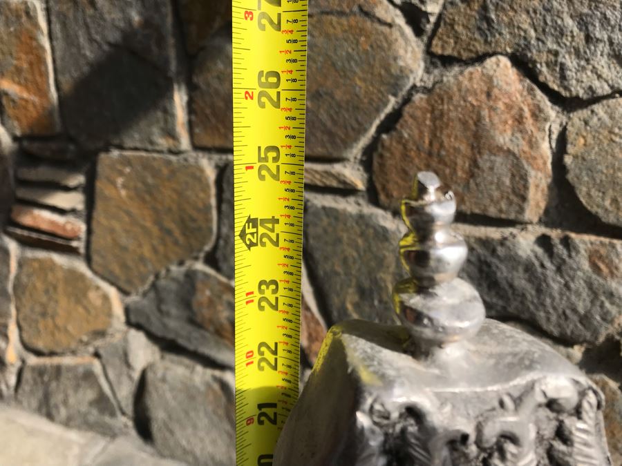 Large Vintage Pewter Metal Cross Sculpture 25H X 20W [Photo 14]