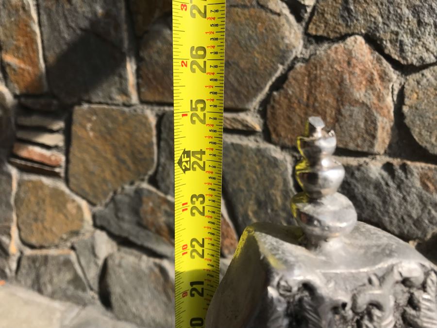 Large Vintage Pewter Metal Cross Sculpture 25H X 20W [Photo 13]