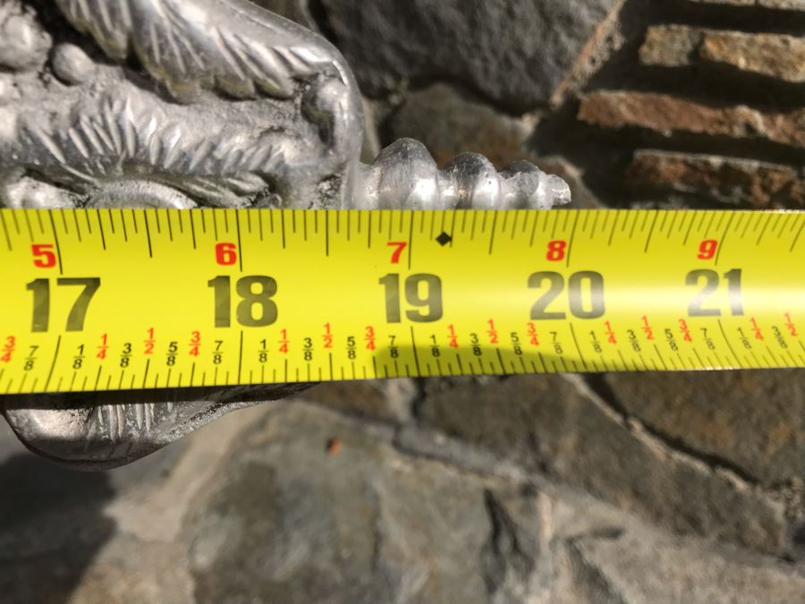 Large Vintage Pewter Metal Cross Sculpture 25H X 20W [Photo 12]