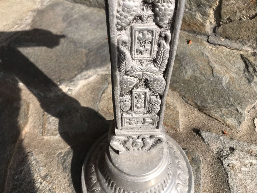 Large Vintage Pewter Metal Cross Sculpture 25H X 20W [Photo 8]