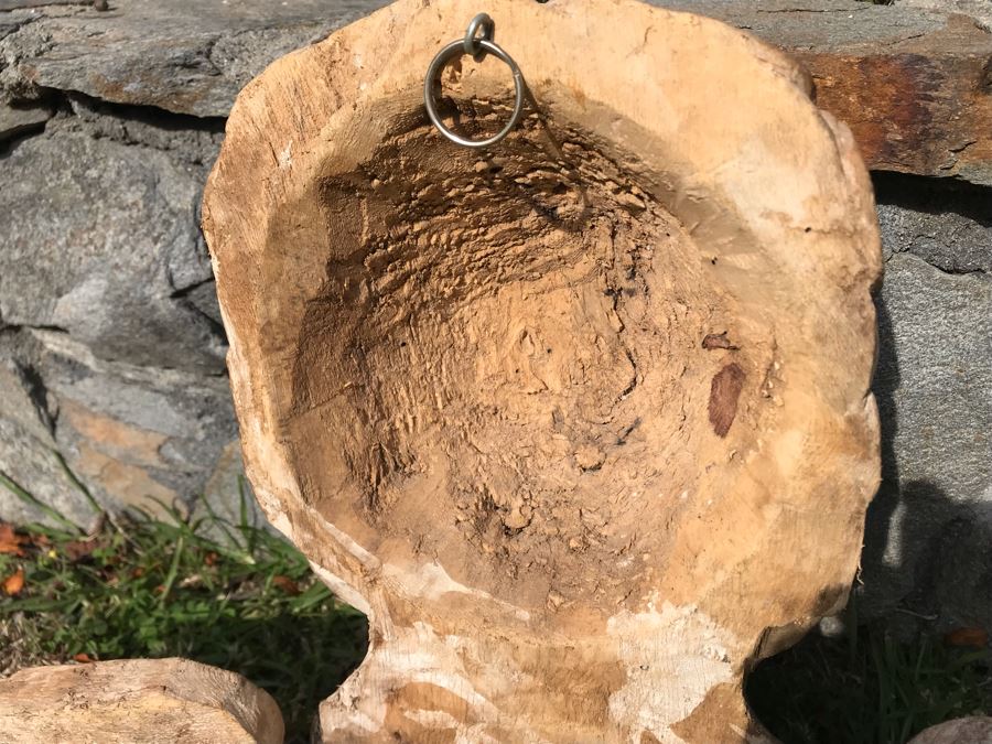 Vintage Hand Carved Dual Face Angelic Sculpture With Wings 23W X 13.5H [Photo 12]