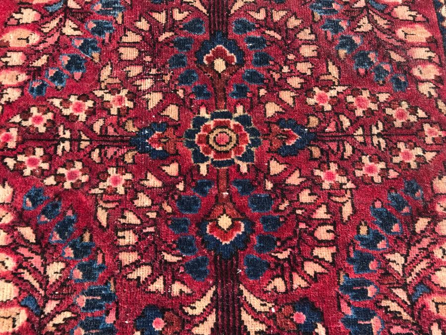 Vintage Hand Knotted Small Persian Area Rug 30 X 23 [Photo 5]