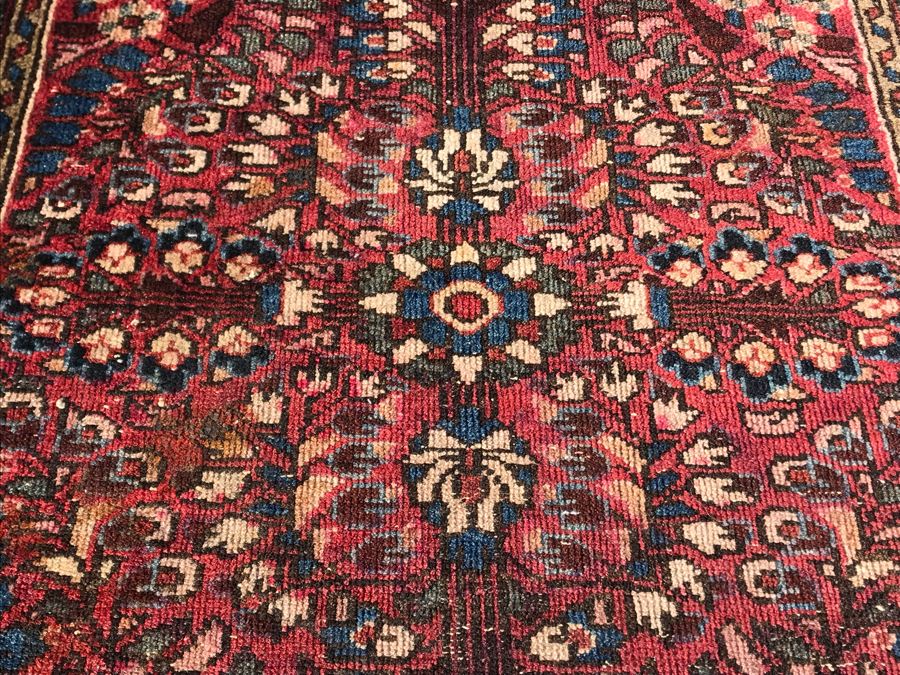 Vintage Hand Knotted Small Persian Area Rug 30 X 23 [Photo 4]