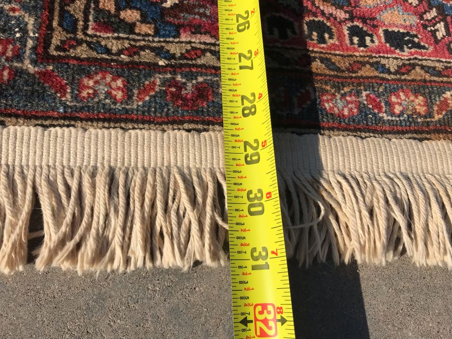 Vintage Hand Knotted Small Persian Area Rug 30 X 23 [Photo 7]