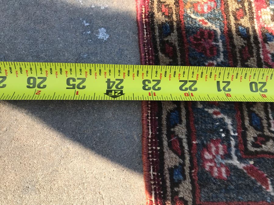 Vintage Hand Knotted Small Persian Area Rug 30 X 23 [Photo 8]