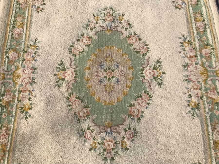 Vintage Shabby Chic Floral Pattern Wool Area Rug 50 X 73