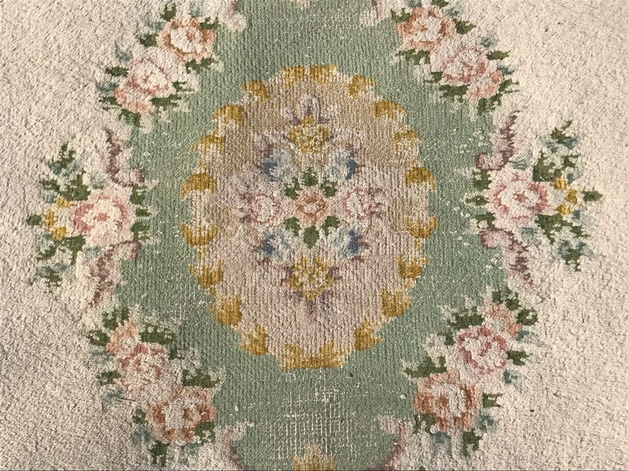 Vintage Shabby Chic Floral Pattern Wool Area Rug 50 X 73
