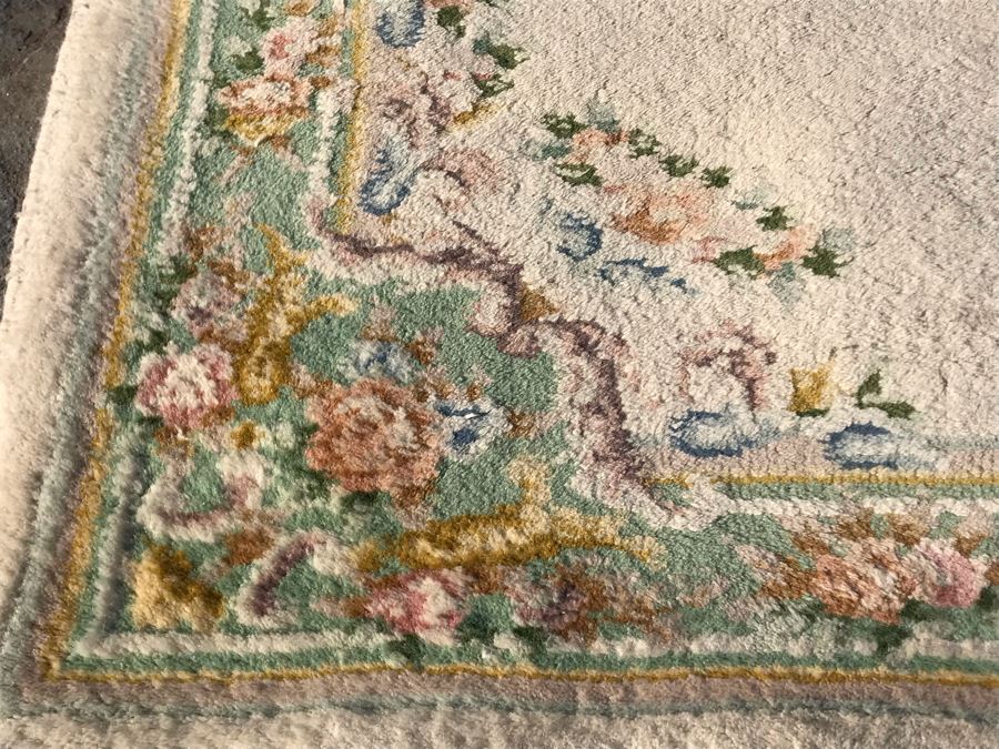 Vintage Shabby Chic Floral Pattern Wool Area Rug 50 X 73