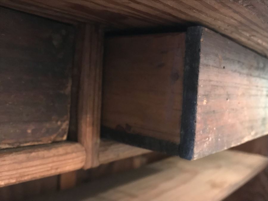 Stunning Antique Handmade Asian Chest Trunk Cabinet With Internal Drawers And Shelf - See Photos For Writing And Seals 33W X 14D X 28H [Photo 21]