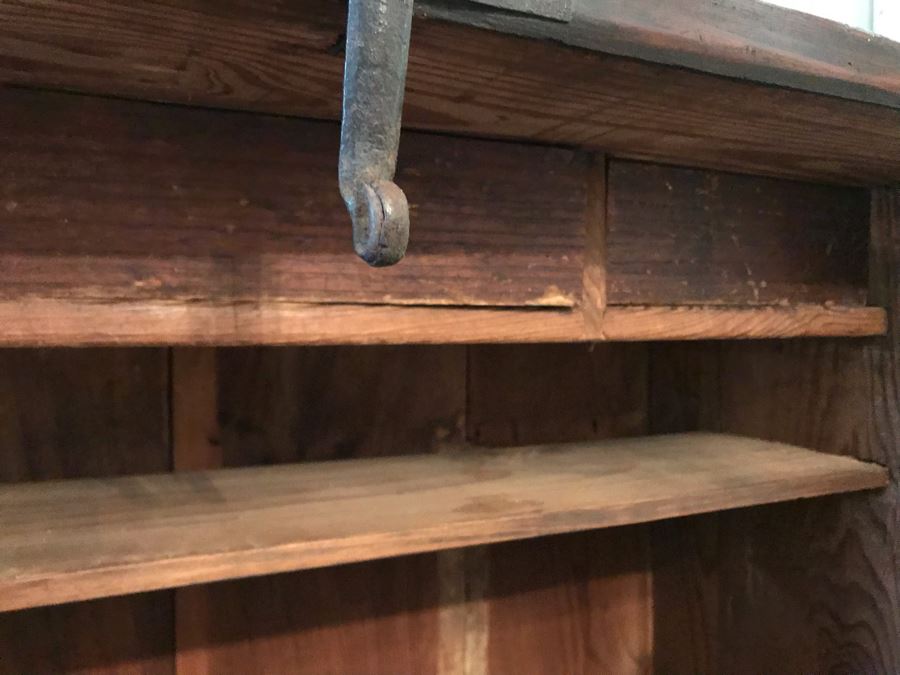 Stunning Antique Handmade Asian Chest Trunk Cabinet With Internal Drawers And Shelf - See Photos For Writing And Seals 33W X 14D X 28H [Photo 17]