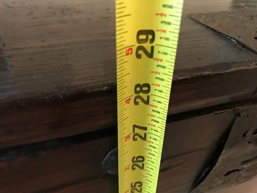 Stunning Antique Handmade Asian Chest Trunk Cabinet With Internal Drawers And Shelf - See Photos For Writing And Seals 33W X 14D X 28H [Photo 29]