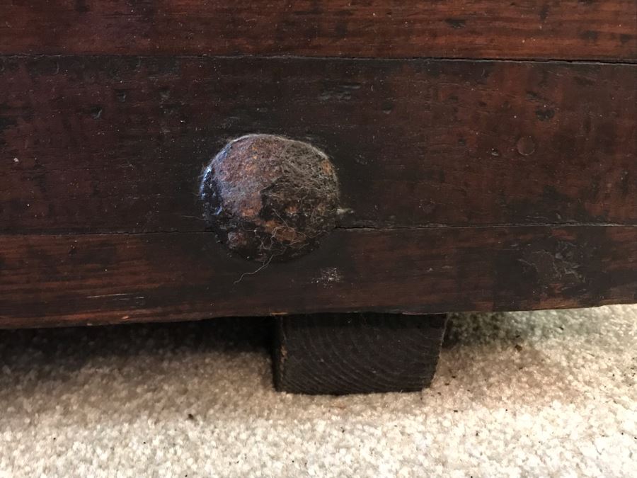 Stunning Antique Handmade Asian Chest Trunk Cabinet With Internal Drawers And Shelf - See Photos For Writing And Seals 33W X 14D X 28H [Photo 6]