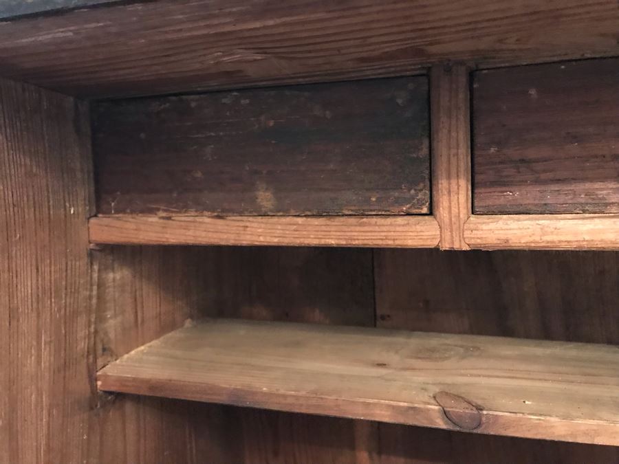 Stunning Antique Handmade Asian Chest Trunk Cabinet With Internal Drawers And Shelf - See Photos For Writing And Seals 33W X 14D X 28H [Photo 16]