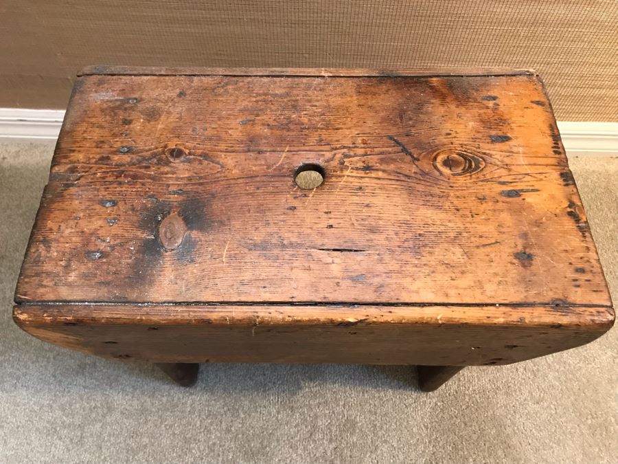 Antique Wooden Footstool 18W X 10D X 12H [Photo 3]