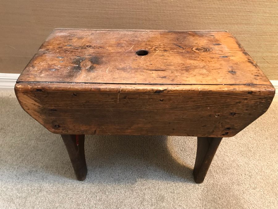 Antique Wooden Footstool 18W X 10D X 12H [Photo 1]