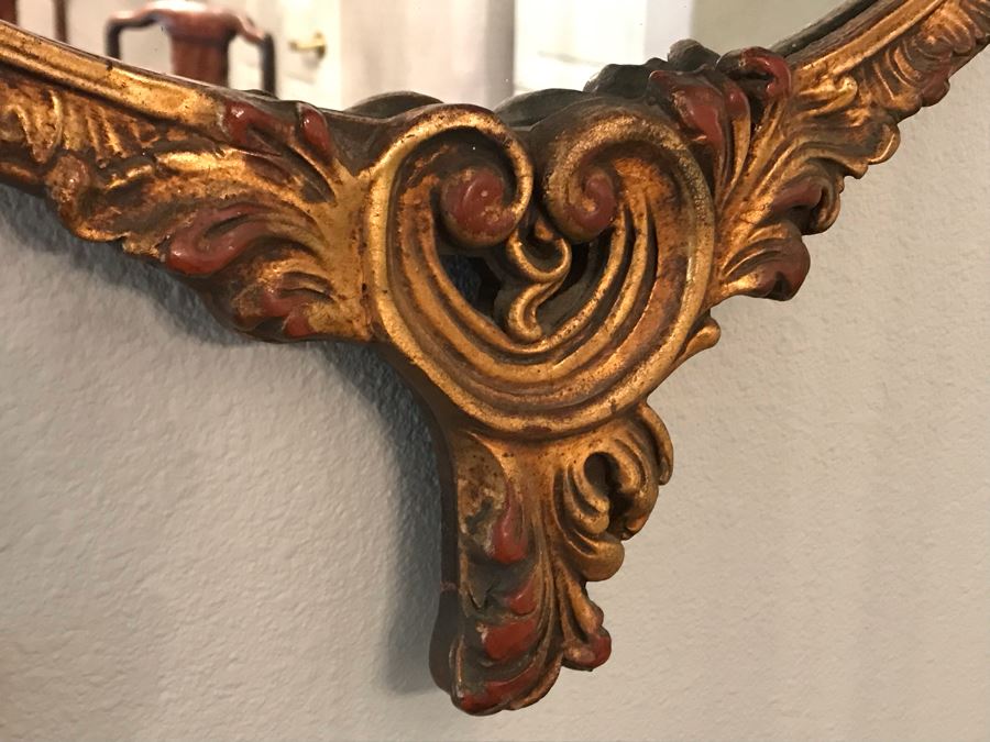 Vintage Gilded Oval Wall Mirror 26W X 36H [Photo 4]