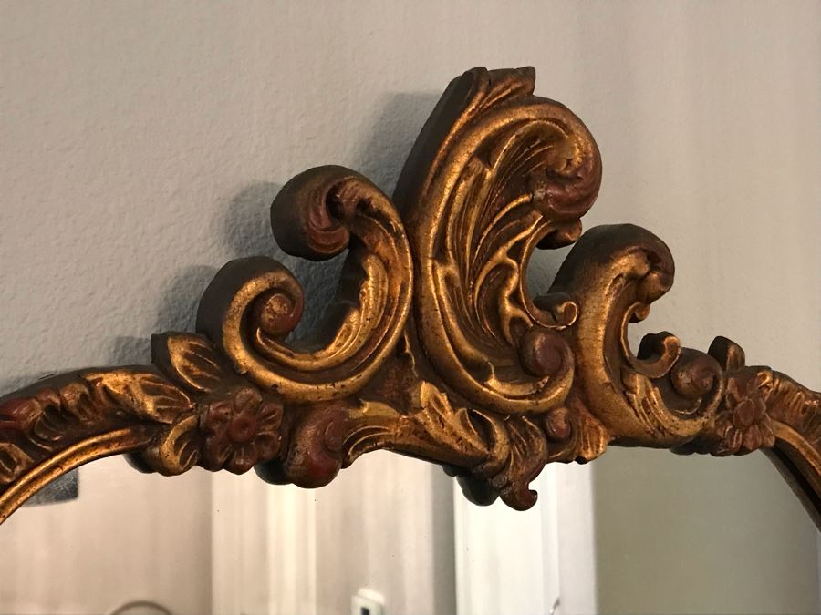 Vintage Gilded Oval Wall Mirror 26W X 36H [Photo 3]