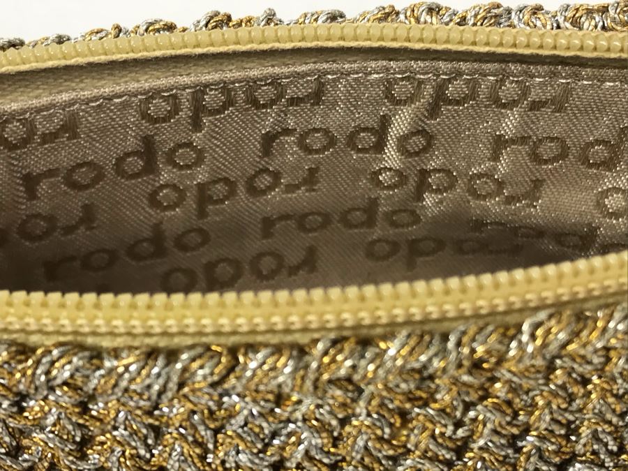 Rodo Italy Gold And Silver Tone Woven Rope Style Handbag [Photo 7]
