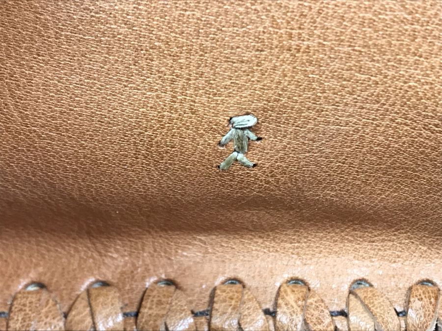 Henry Beguelin Leather Handbag Native American Motif With Turquoise Donut - Appears To Be New [Photo 5]