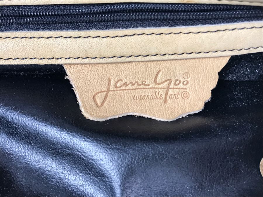 Jane Yoo Wearable Art Handpainted Signed Leather Handbag [Photo 7]