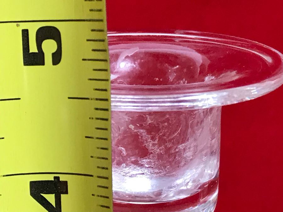 Signed Steuben Crystal Double Candelabra Candle Holder Centerpiece 7W X 4.5H [Photo 7]