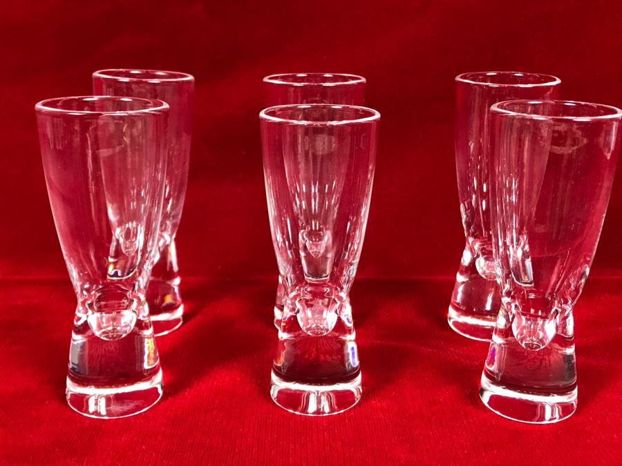 (6) Signed Steuben Crystal 4' Mid-Century Art Glass Shot Glasses By Don Pollard [Photo 2]