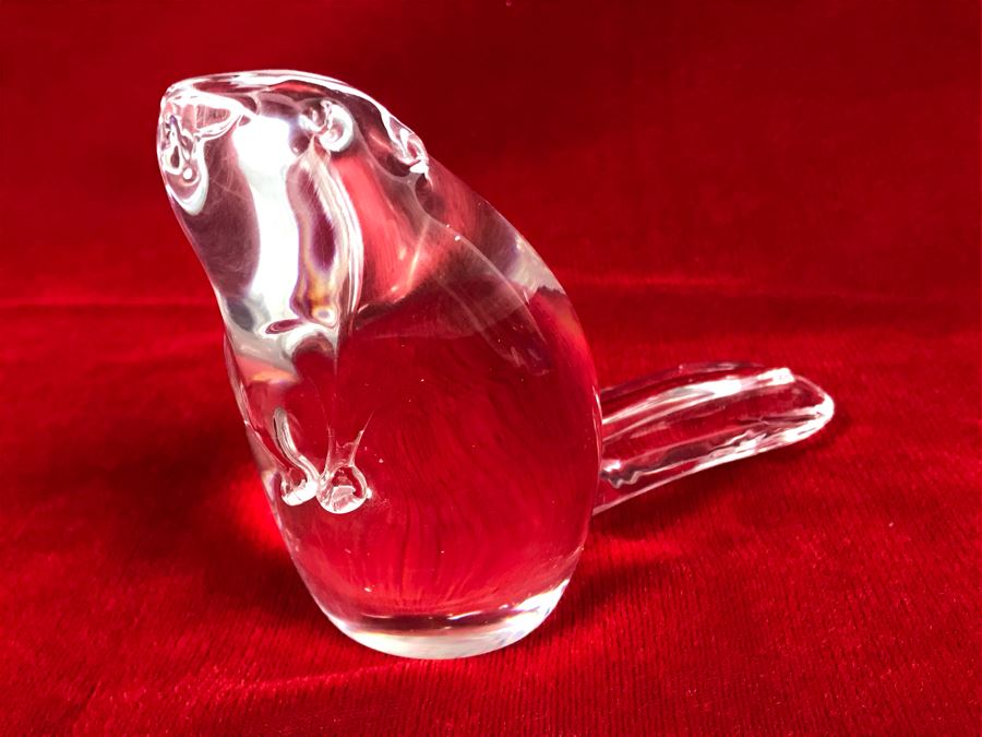 Vintage Signed Royal Krona Crystal Beaver Figurine Sweden By M. Fust [Photo 3]